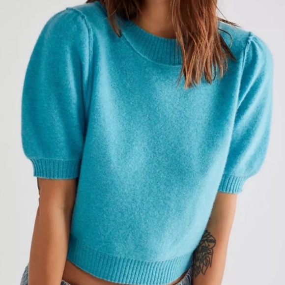 FRENCH CONNECTION Vhari Ribbed Short
Sleeve Sweater Size S - Picture 11 of 11